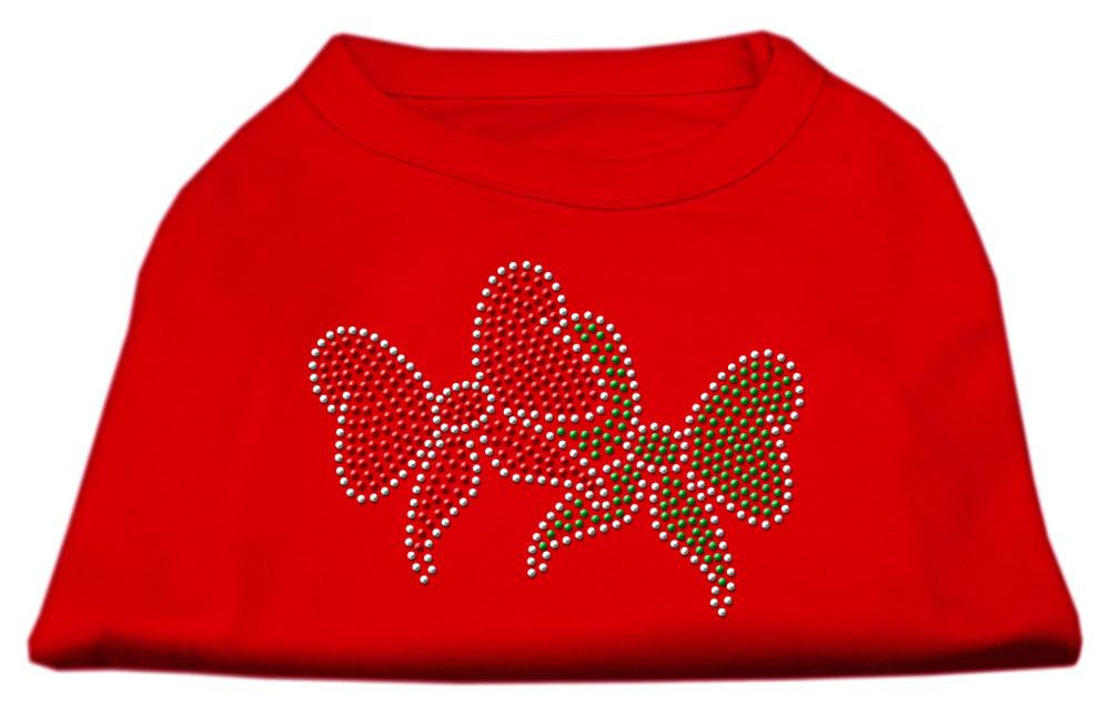 Christmas Bows Rhinestone Shirt Red L (14)