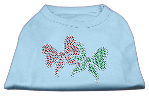 Christmas Bows Rhinestone Shirt Baby Blue XS (8)