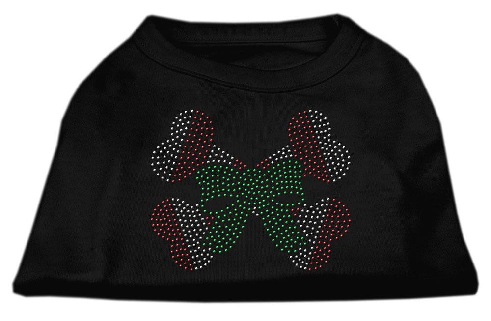 Candy Cane Crossbones Rhinestone Shirt Black L (14)