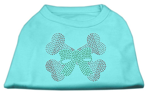 Candy Cane Crossbones Rhinestone Shirt Aqua XXL (18)