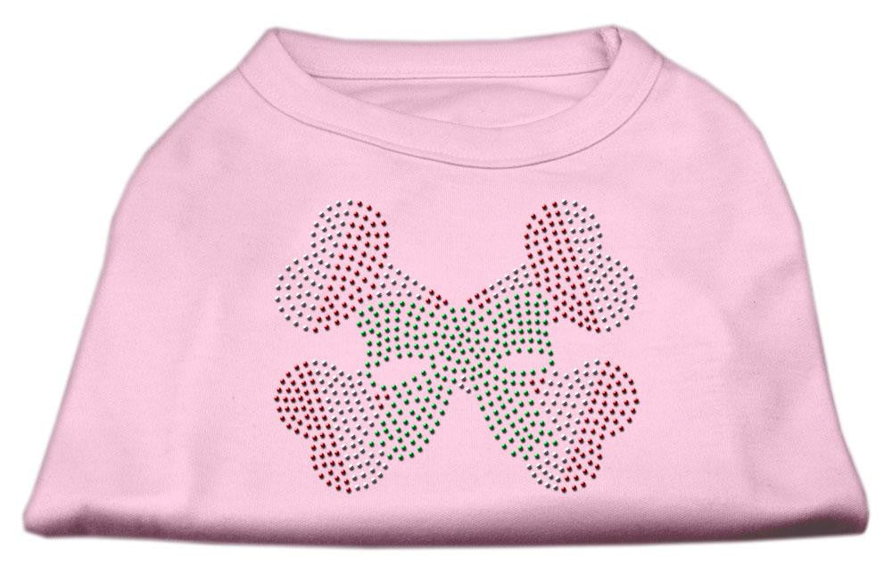 Candy Cane Crossbones Rhinestone Shirt Light Pink XXXL(20)