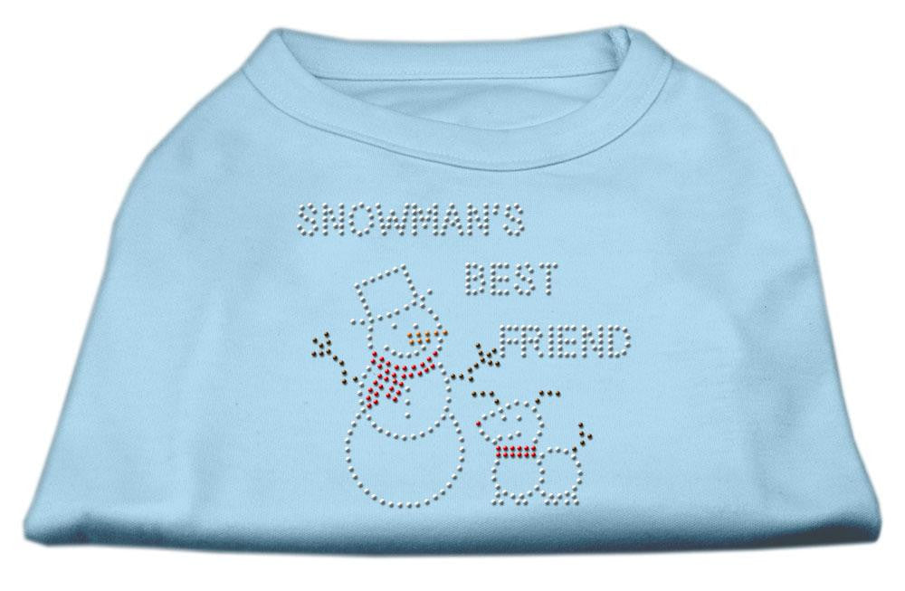 Snowman's Best Friend Rhinestone Shirt Baby Blue L (14)