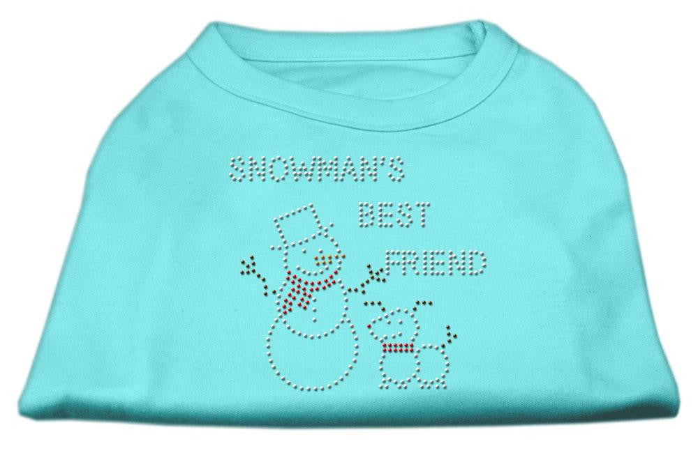 Snowman's Best Friend Rhinestone Shirt Aqua M (12)