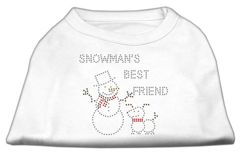 Snowman's Best Friend Rhinestone Shirt White XS (8)