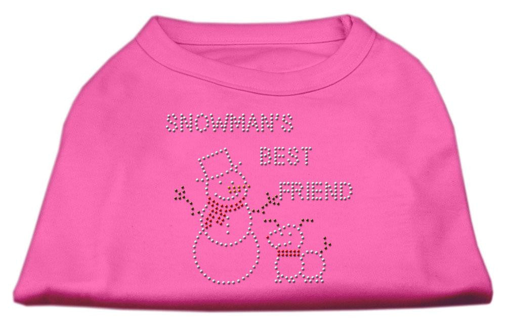 Snowman's Best Friend Rhinestone Shirt Bright Pink XXL (18)