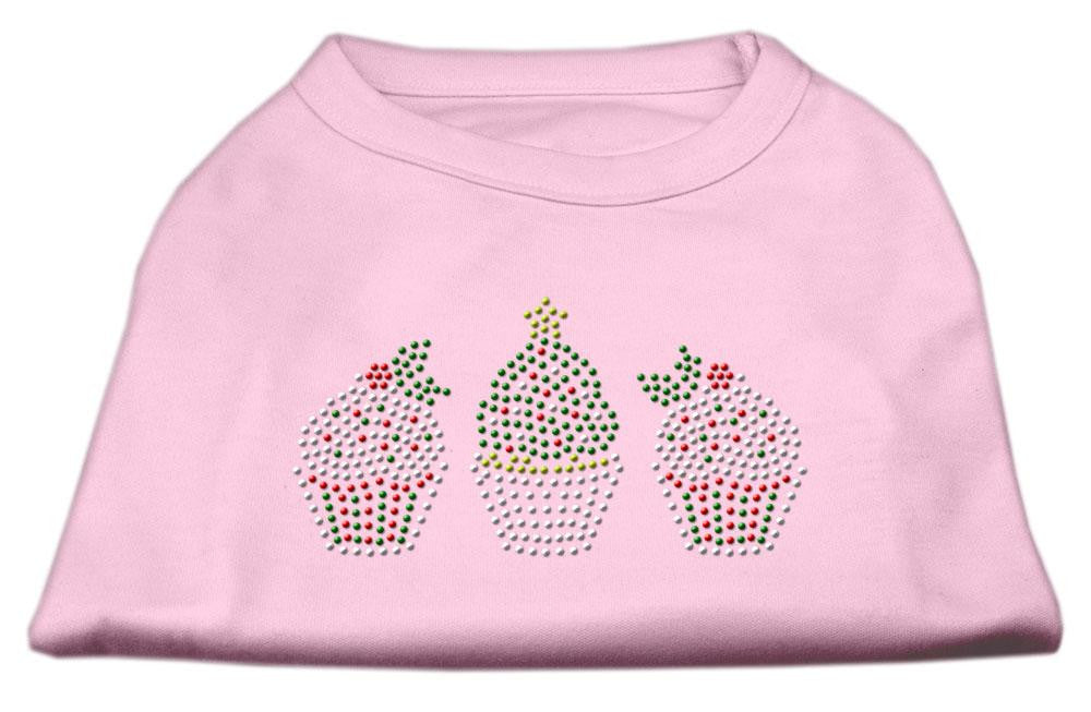 Christmas Cupcakes Rhinestone Shirt Light Pink L (14)