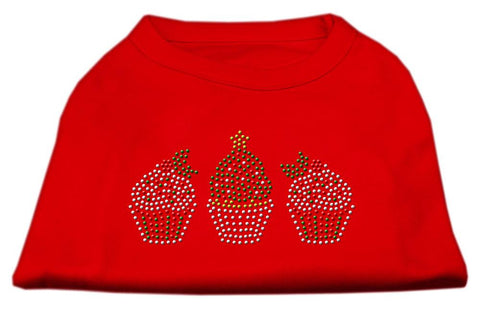 Christmas Cupcakes Rhinestone Shirt Red L (14)