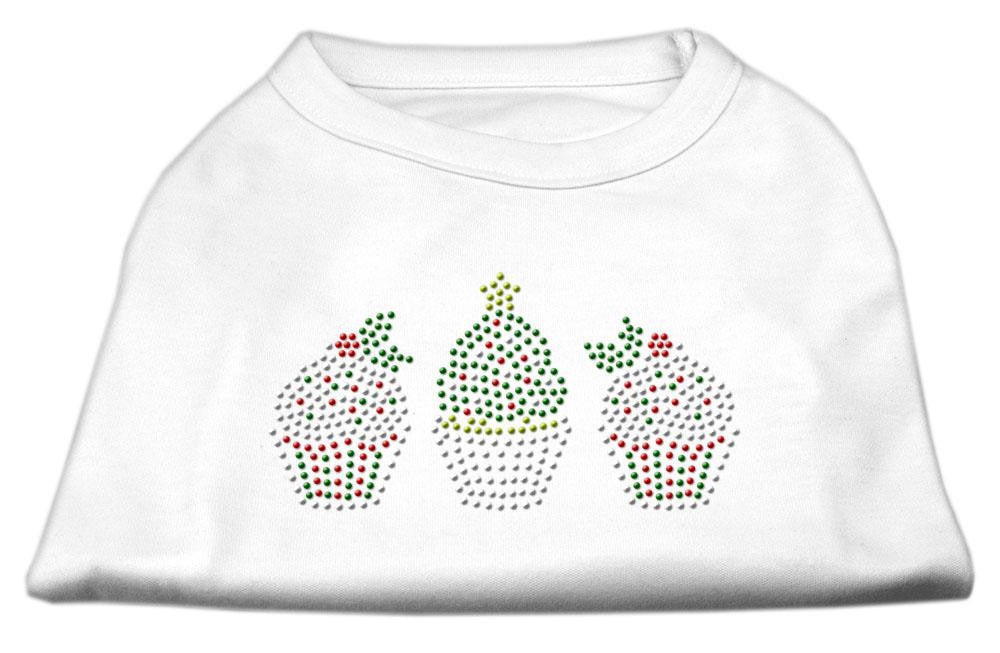 Christmas Cupcakes Rhinestone Shirt White XL (16)