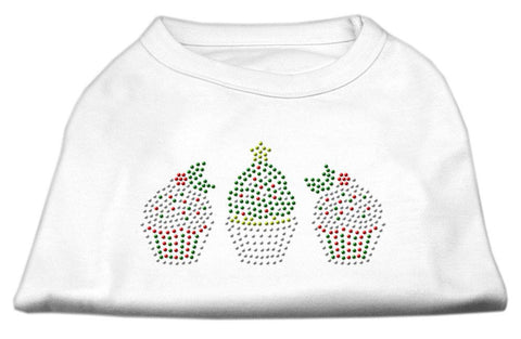 Christmas Cupcakes Rhinestone Shirt White XS (8)