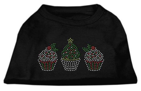 Christmas Cupcakes Rhinestone Shirt Black XXL (18)