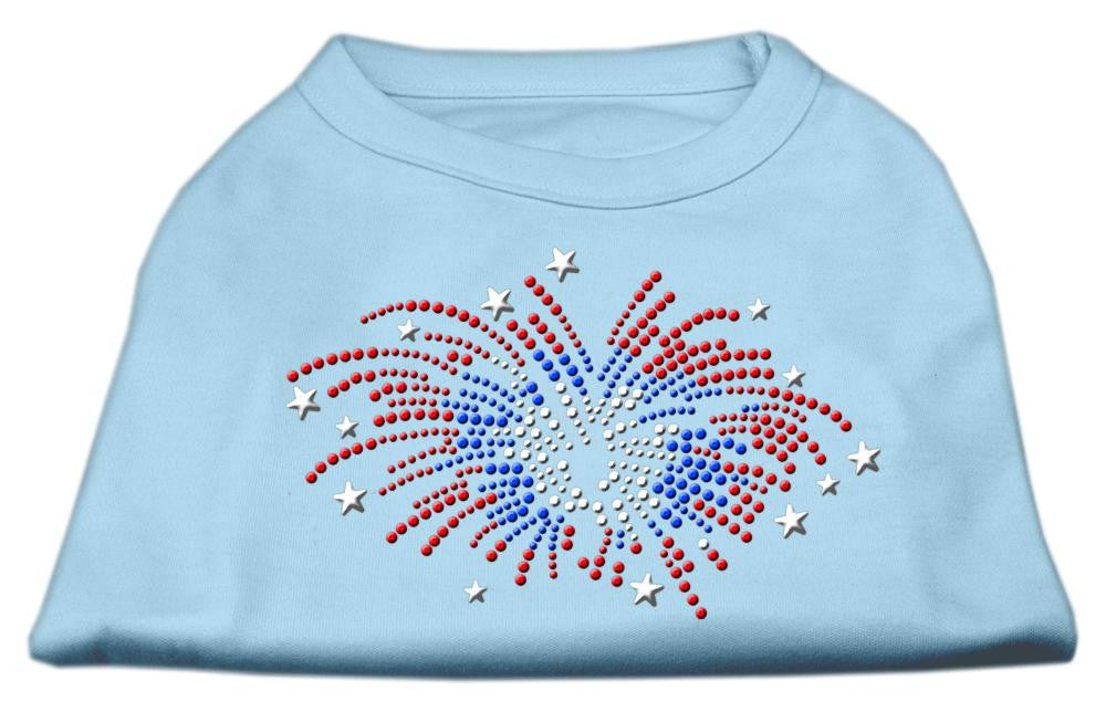 Fireworks Rhinestone Shirt Baby Blue XL (16)