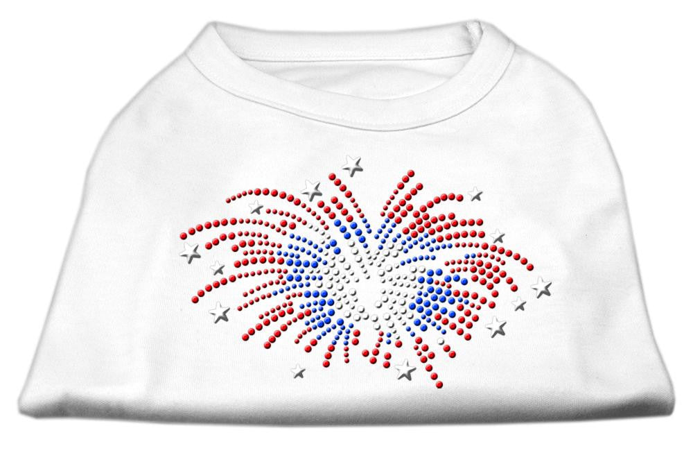 Fireworks Rhinestone Shirt White XS (8)