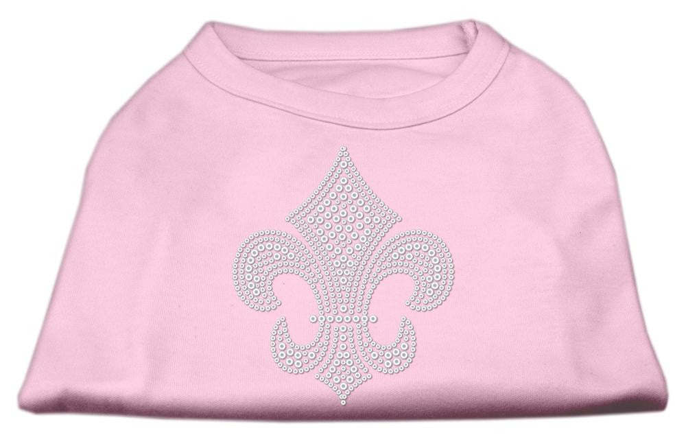 Silver Fleur de lis Rhinestone Shirts Light Pink L (14)