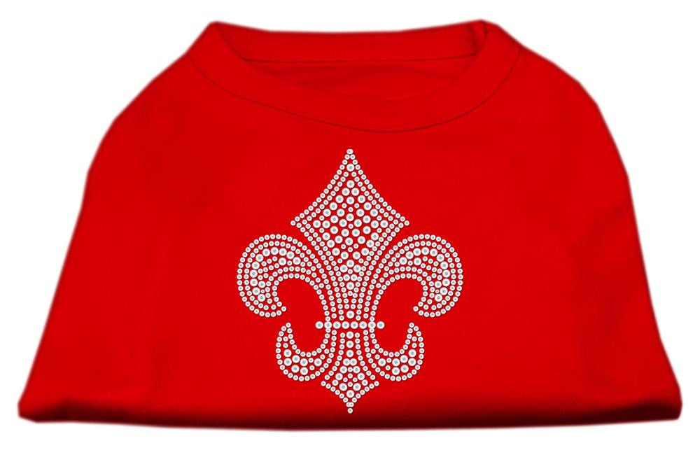 Silver Fleur de lis Rhinestone Shirts Red L (14)