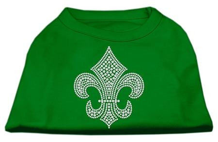 Silver Fleur de Lis Rhinestone Shirts Emerald Green XS (8)