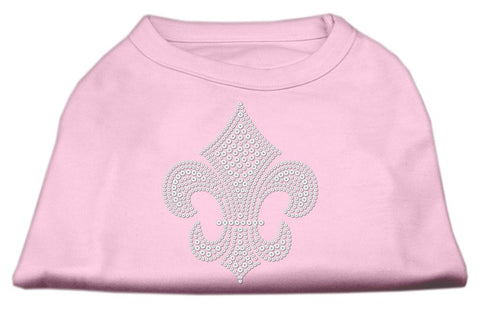 Silver Fleur de lis Rhinestone Shirts Light Pink XS (8)