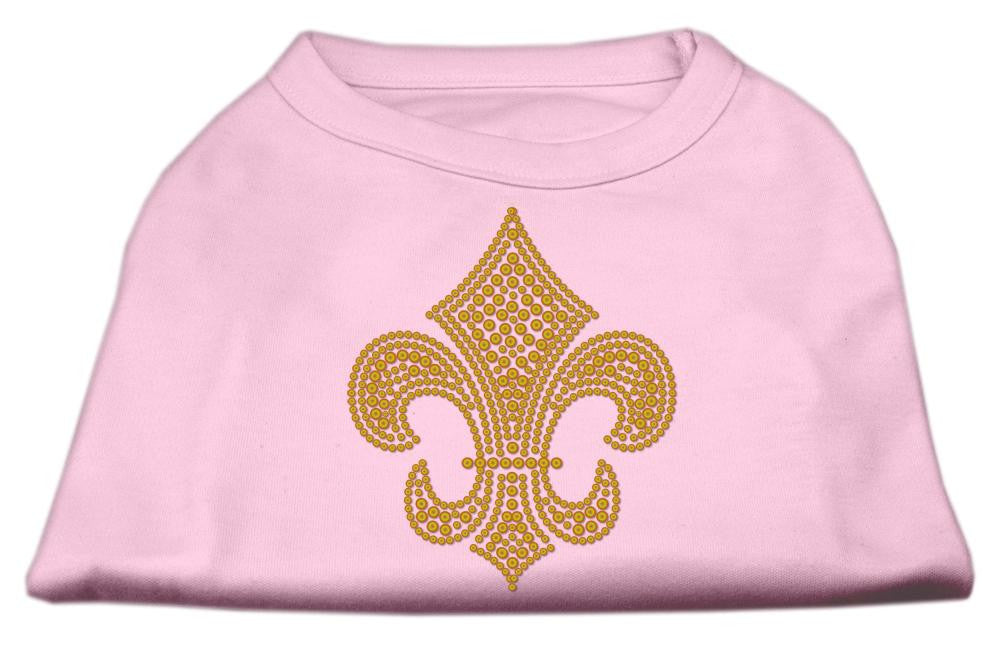 Gold Fleur De Lis Rhinestone Shirts Light Pink S (10)