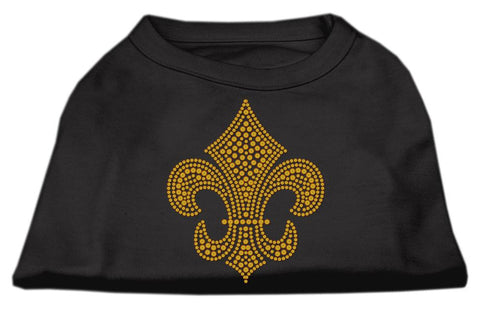 Gold Fleur De Lis Rhinestone Shirts Black XXL (18)