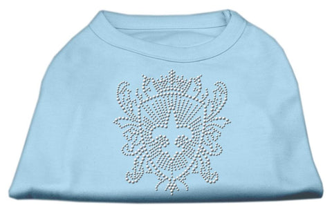 Rhinestone Fleur De Lis Shield Shirts Baby Blue L (14)