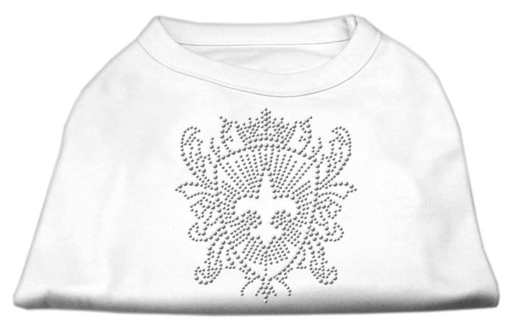 Rhinestone Fleur De Lis Shield Shirts White XS (8)