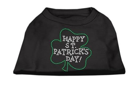 Happy St. Patrick's Day Rhinestone Shirts Black S (10)