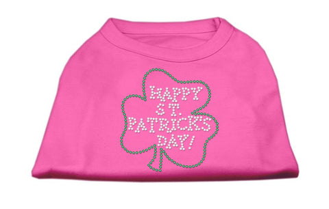 Happy St. Patrick's Day Rhinestone Shirts Bright Pink XL (16)