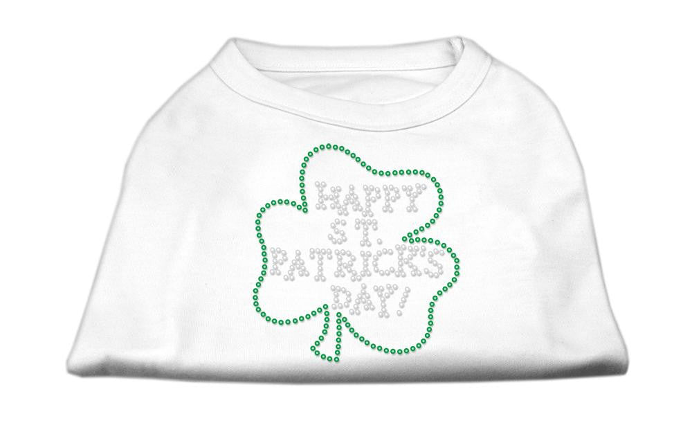 Happy St. Patrick's Day Rhinestone Shirts White XS (8)