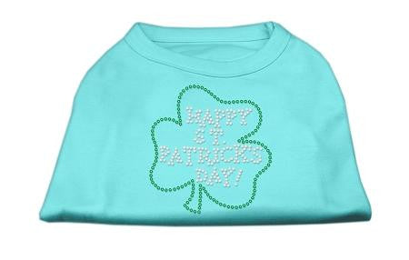 Happy St. Patrick's Day Rhinestone Shirts Aqua XXXL(20)