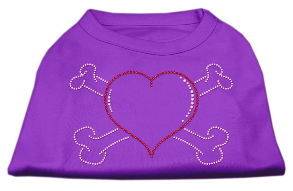 Heart and Crossbones Rhinestone Shirts Purple L (14)