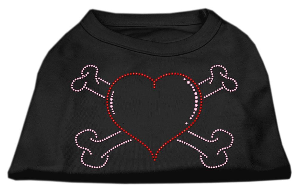 Heart and Crossbones Rhinestone Shirts Black M (12)