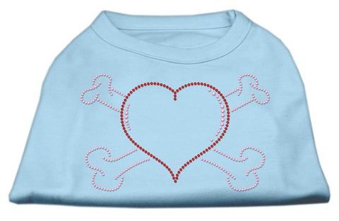 Heart and Crossbones Rhinestone Shirts Baby Blue XL (16)