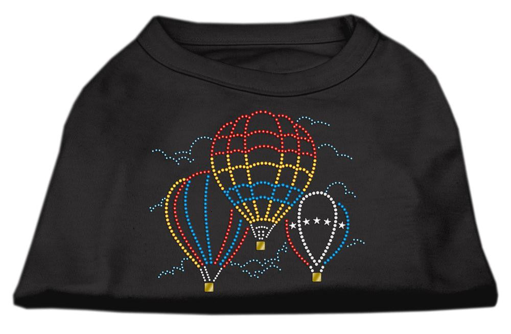 Hot Air Balloon Rhinestone Shirts Black XL (16