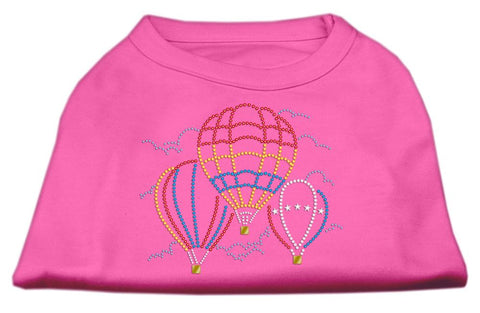 Hot Air Balloon Rhinestone Shirts Bright Pink XL (16