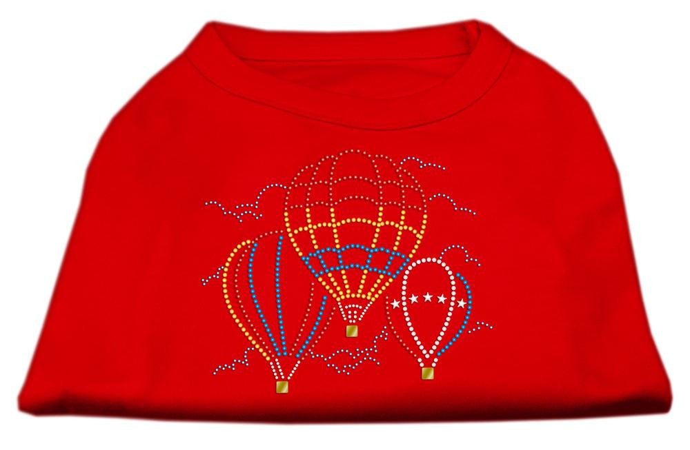 Hot Air Balloon Rhinestone Shirts Red XL (16