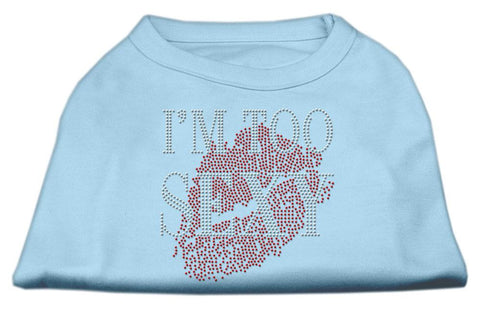 I'm Too Sexy Rhinestone Shirts Baby Blue XS (8)