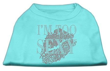 I'm Too Sexy Rhinestone Shirts Aqua XXL (18)