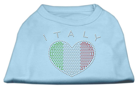 Italy Rhinestone Shirts Baby Blue L (14)