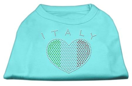 Italy Rhinestone Shirts Aqua M (12)