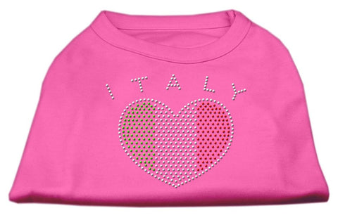 Italy Rhinestone Shirts Bright Pink XS (8)