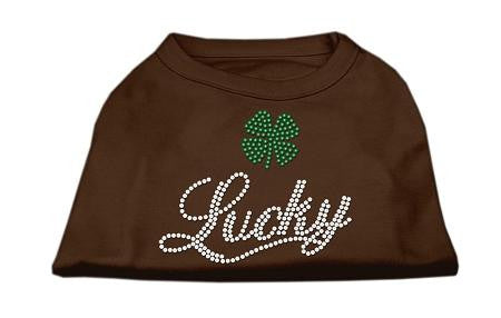 Lucky Rhinestone Shirts Brown Lg (14)