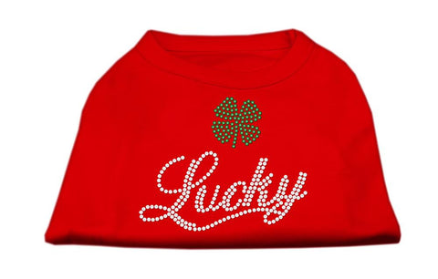 Lucky Rhinestone Shirts Red XS (8)