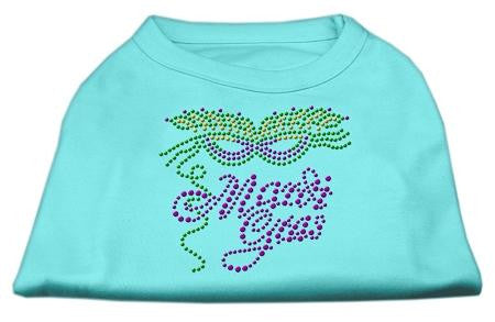 Mardi Gras Rhinestud Shirt Aqua XL (16)