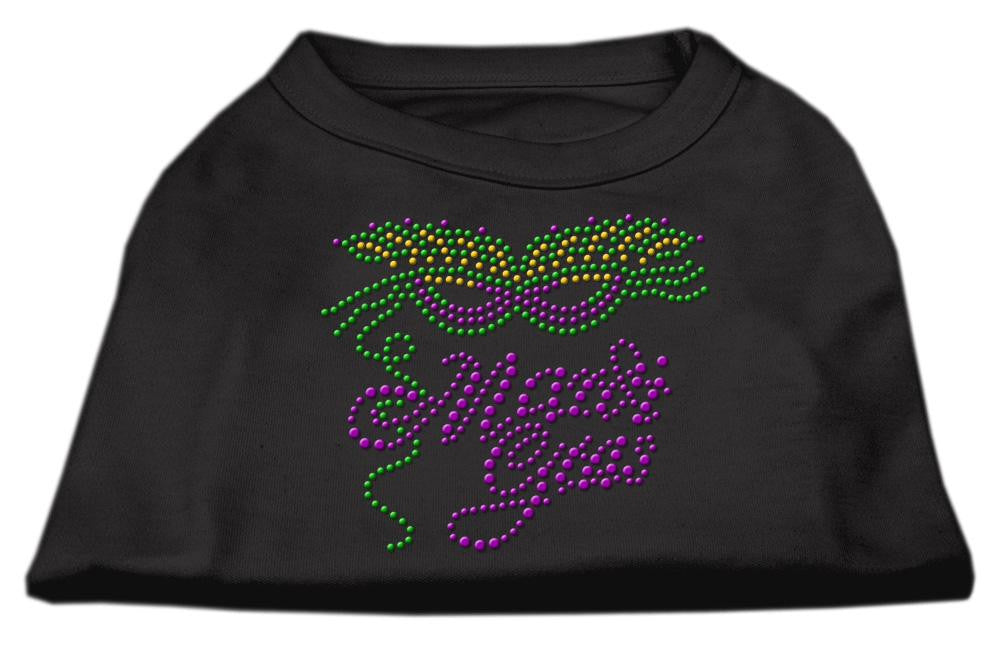 Mardi Gras Rhinestud Shirt Black XS (8)