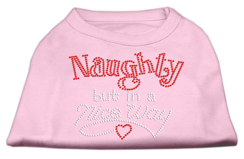 Naughty But Nice Rhinestone Shirts Light Pink XS (8)