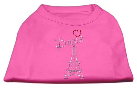 Paris Rhinestone Shirts Bright Pink XS (8)