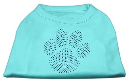 Blue Paw Rhinestud Shirt Aqua M (12)