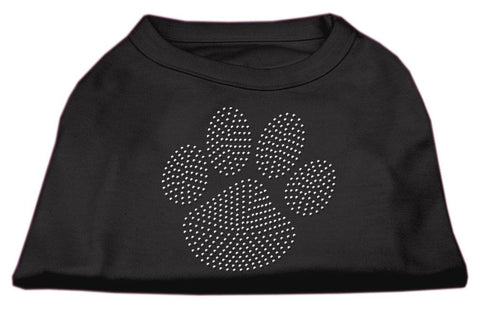 Clear Rhinestone Paw Shirts Black L (14)