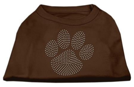 Clear Rhinestone Paw Shirts Brown Med (12)