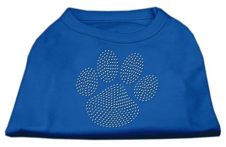 Clear Rhinestone Paw Shirts Blue Sm (10)