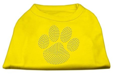 Clear Rhinestone Paw Shirts Yellow XXXL (20)